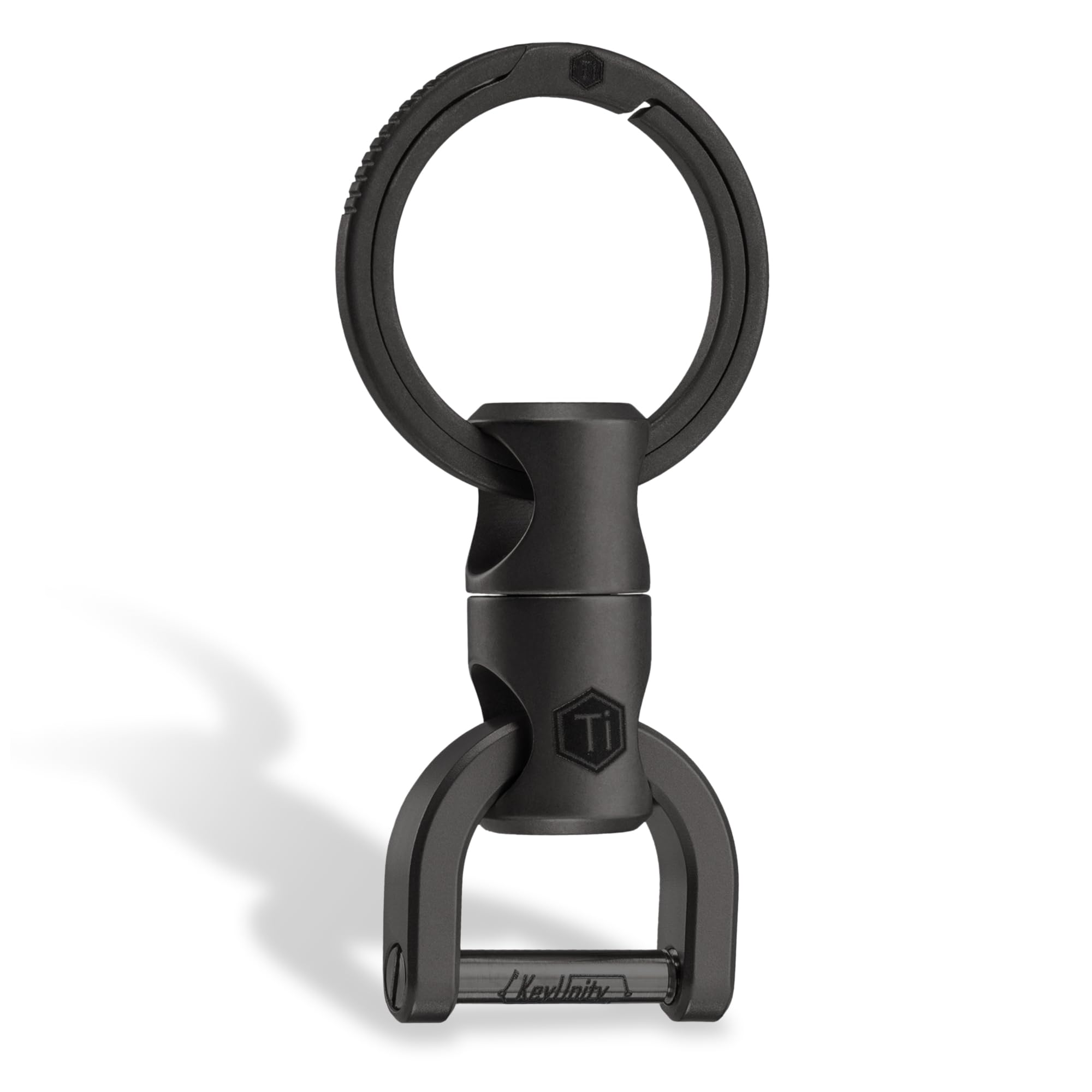 KeyUnity KM13 Swivel Keychain with D Ring Key Shackle, Titanium Rotatable Key Organizer