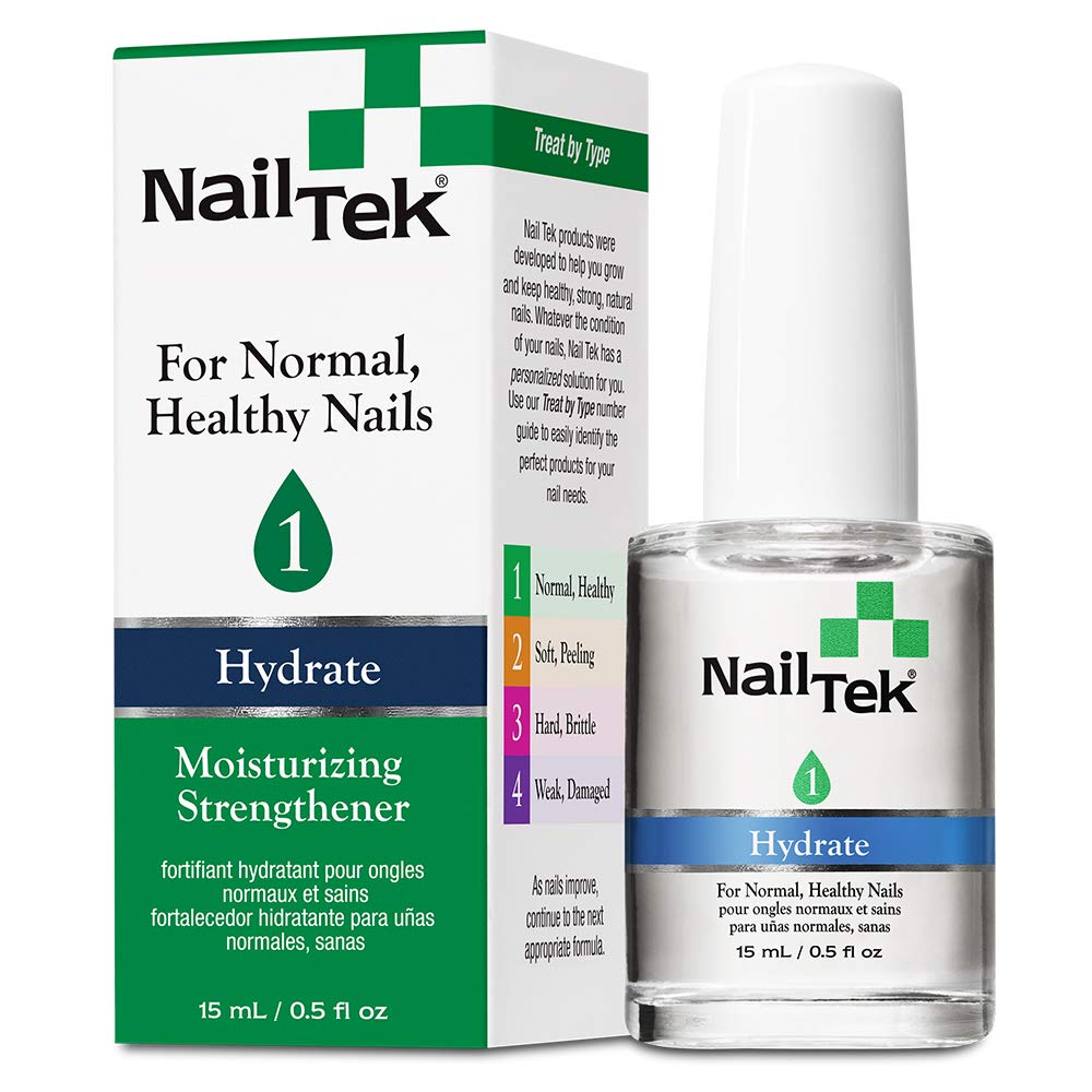 Nail Tek Hydrate 1, Moisturizing Strengthener for Strong, Healthy Nails, Nourish, Protect Nails from Chips, Splits, Peeling, and Breakage, 0.5 oz, 1-Pack : Nail Strengthening Products : Beauty & Personal Care