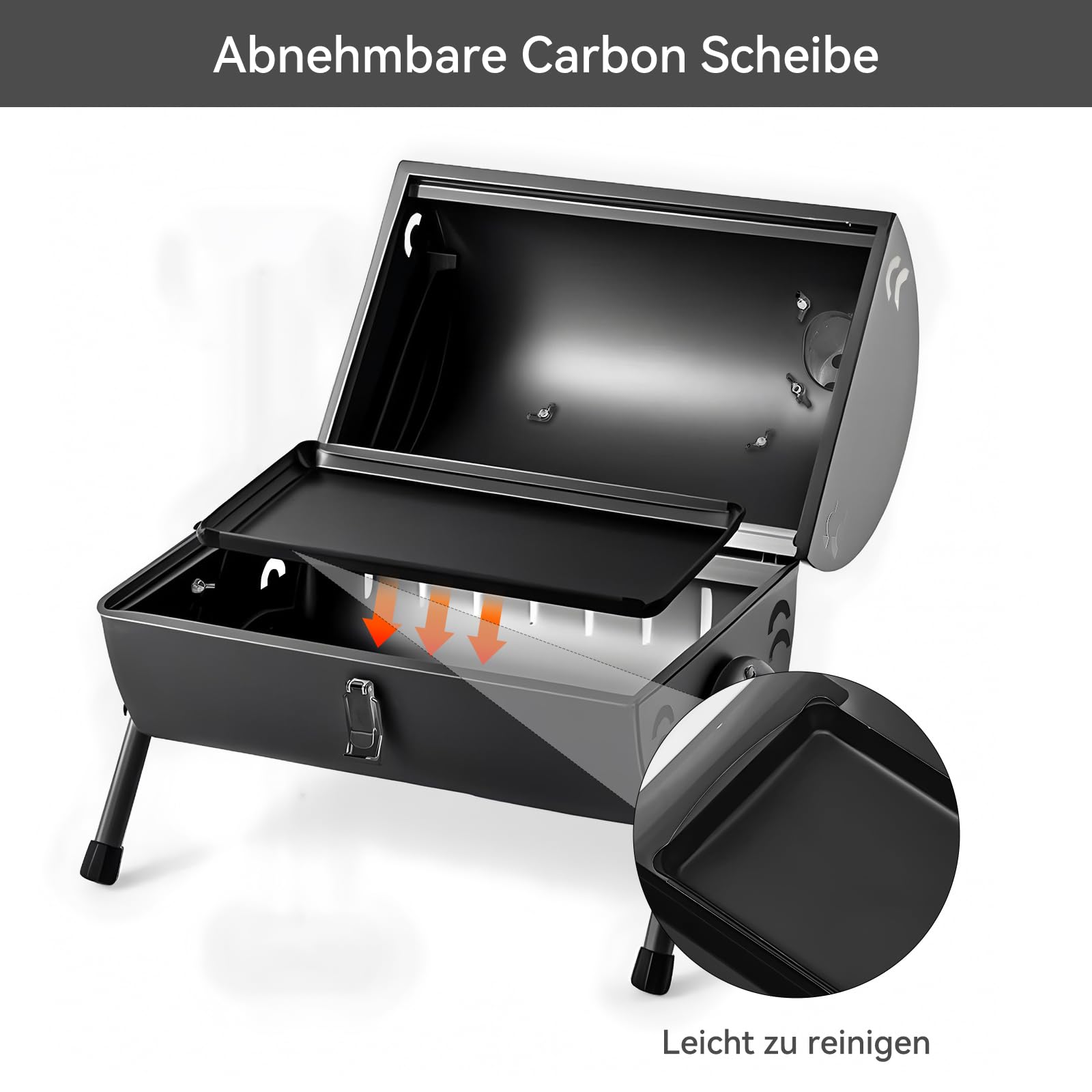 Barbecue portable au charbon de bois pliable double face pour l'extérieur et le jardin en plein air, camping, randonnée, pique-nique, noir