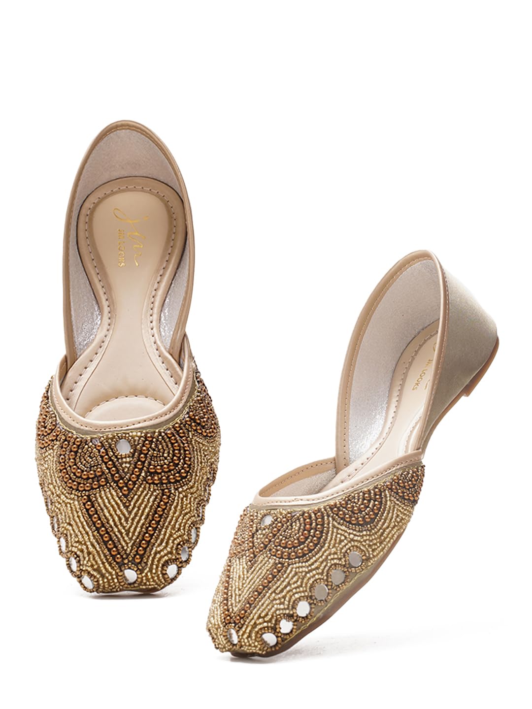 Women's Designer Embroidered Jutti | Handcrafted Pearl & Bead Work | Traditional Ethnic Footwear for Weddings & Festive-image-20