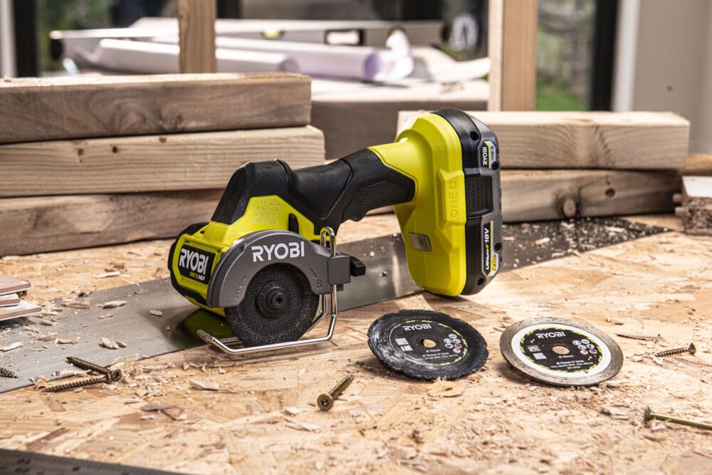 Ryobi Zestaw Tarcz do Przecinarek, RAKCOT03, 3 Sztuki, 1x do Cięcia Metalu i Stali Nierdzewnej, 1x do Cięcia Płytek Ceramicznych i Cementu Włóknistego, 1x do Cięcia Suchego Tynku i Plastiku