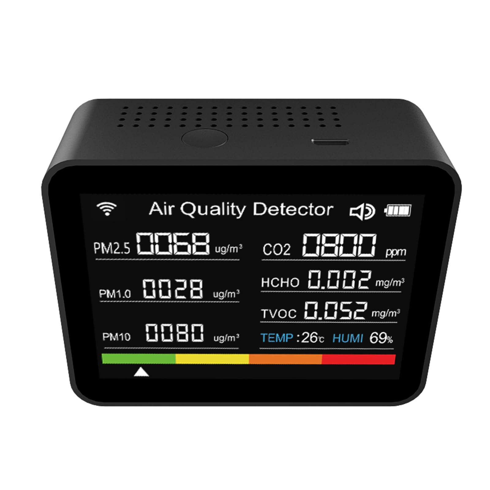 Innovatives - Termometro igrometro 13 in 1 per qualità dell'aria TVOC HCHO Meter per PM2.5 PM1.0 PM10 CO2 igrometro digitale