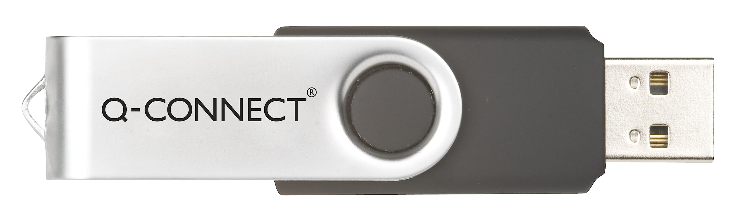 Q-Connect Silver/Black USB 2.0 Swivel 16Gb Flash Drive KF41513