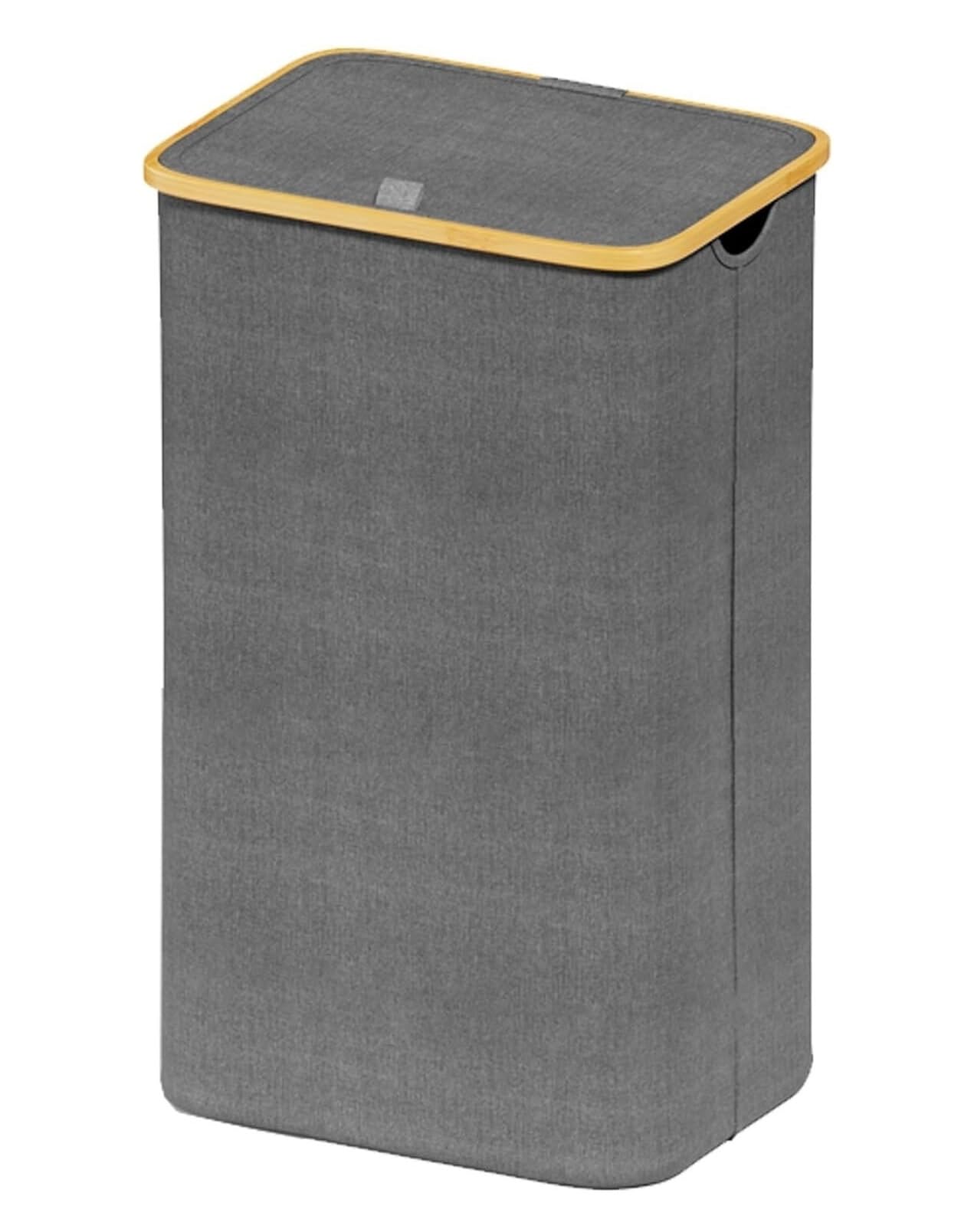 Cesto Ropa Hamper Cesto Plegable para La Colada con Tapa, Cesta para Ropa Asas De Bambú para Dormitorio, Baño, Cuarto Lavado Accesorio Lavandería(Gray)
