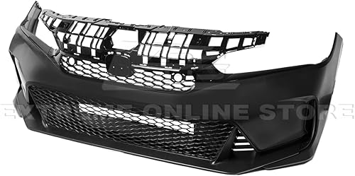 Miniatura 8 de Repuesto para todos los modelos Honda Civic 2022-2024  Poliuretano estilo R - Cubierta antiniebla de repuesto negro imprimado para parachoques