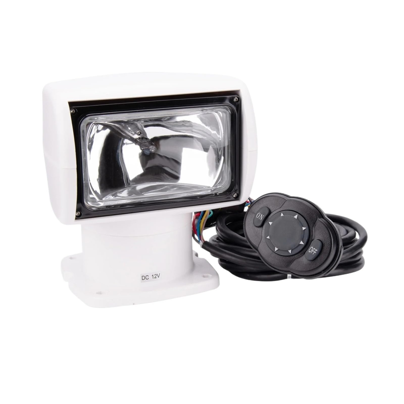 12V 100W Marine Remote Control Spotlight Searchlight for Boat, Truck, Car 2500LM White