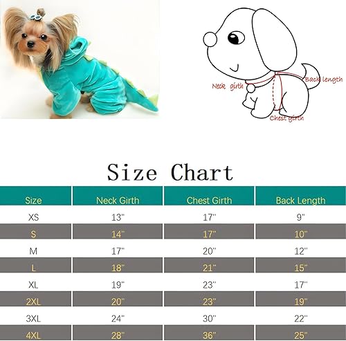 Miniatura 5 de Disfraz de dinosaurio de Halloween para perros pequeños y medianos, color verde (verde, M)