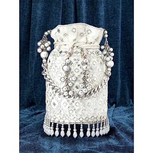 Peora Handmade Potli for Women Hand bag Stylish Purse Bridal Fashion Elegant Wristlet Bag for Girls - Image 6