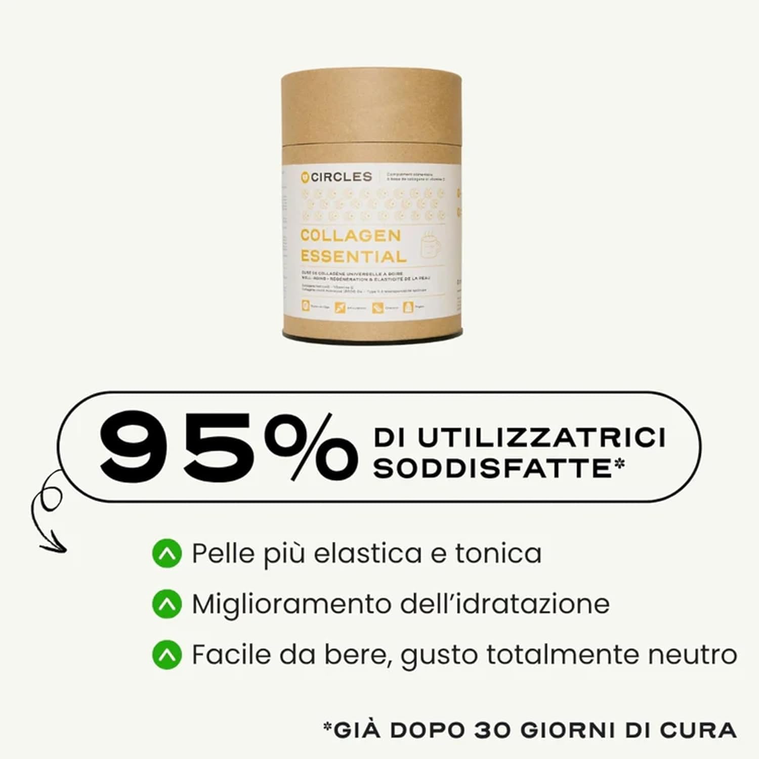 Pelle, Capelli e Unghie – Collagene Marino Puro Alto Dosaggio + Vitamina C | Potente Anti-Age, Articolazioni Flessibili e Bellezza dall’Interno | Gusto Neutro (Formato 30 Giorni New Pack)