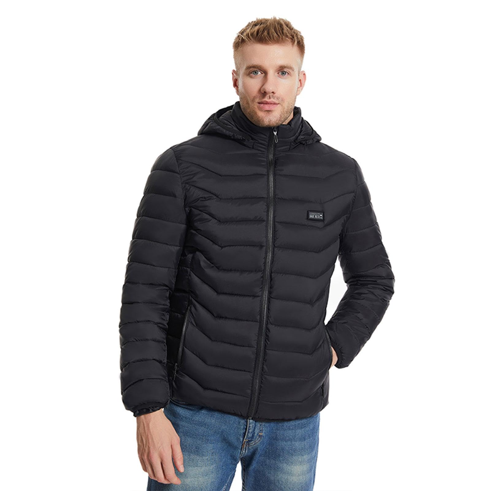 Chaqueta calefactora eléctrica, Chaqueta calefactora | Abrigo térmico de invierno con carga USB, chaquetas cálidas | Chaquetas de esquí para hombre de 3 velocidades de calentamiento rápido para