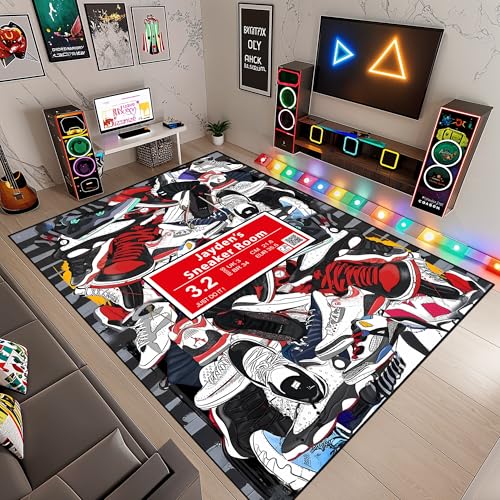Tapete decorativo estampado de zapatillas 5' x 7' miniatura 3