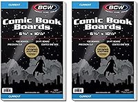 Vista 1 de BCW Tableros de respaldo de cómics actuales - Paquete de 200 24 puntos, recubiertos, amortiguados con carbonato de calcio al 3% Corte