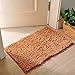 Produktbild JR%L 100% Baumwolle Badematte Teppich, Ultra Soft Und Wasser-Absorber Badteppiche Nicht-Slip Badvorleger Für Badezimmer Wohnzimmer Waschküche-c 60x90cm