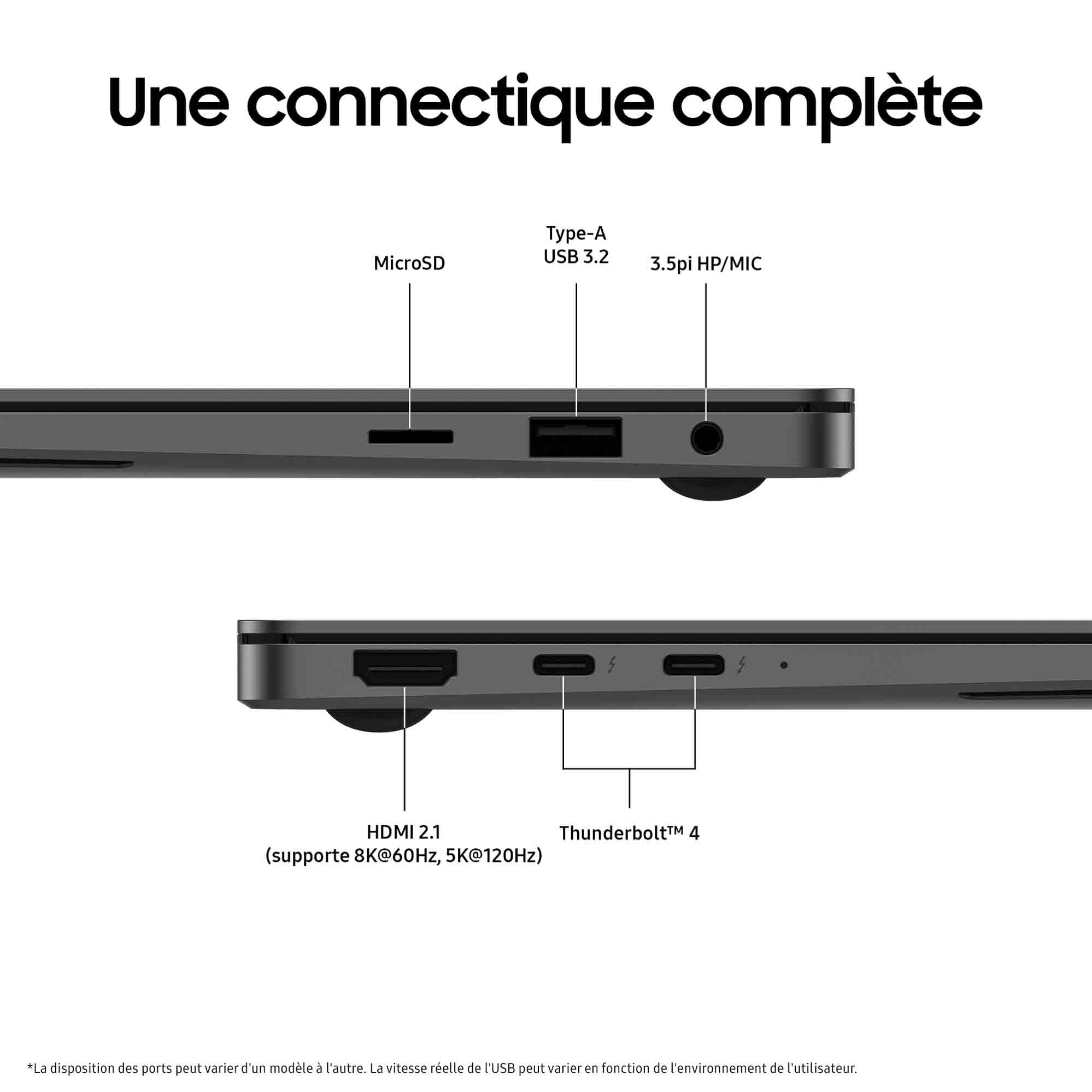 Samsung Galaxy Book5 Pro 16" Ordinateur Portable Intel Core Ultra 7 16 Go RAM 1To Clavier AZERTY FR Anthracite