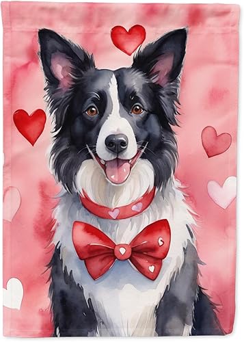 Caroline's Treasures DAC5292GF Border Collie My Valentine Garden Flag Mailbox Flag Decorative Yard Flag Banner Outside Patio Artwork Yard Flower