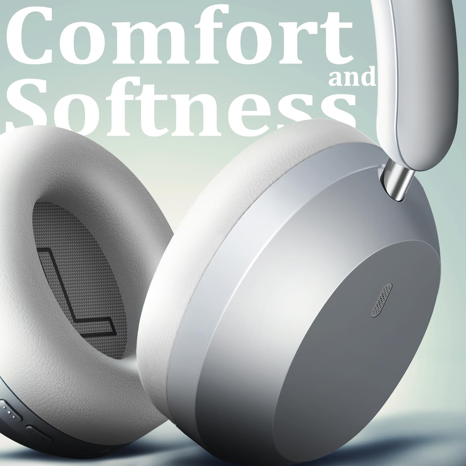 Wentronic Y04 - Cuffie over-ear wireless Bluetooth 5.3 con cancellazione attiva del rumore e suono ad alta risoluzione, 48 ore di riproduzione, morbidi padiglioni auricolari - viaggi, ufficio e casa