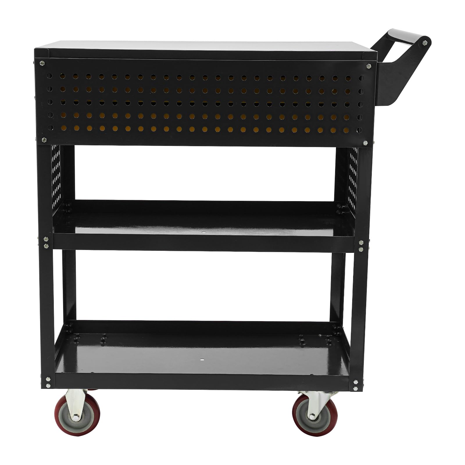 Carrello da officina, carrello da officina con scomparti per officina (nero) | Banco da lavoro mobile, carrello da officina, carrello per trasporto e stoccaggio, portata 181 kg, 79 x 45 x 96 cm