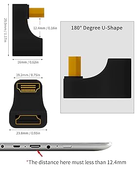 Amazon | Poyiccot HDMI U字型アダプタ、8K HDMI変換アダプター
