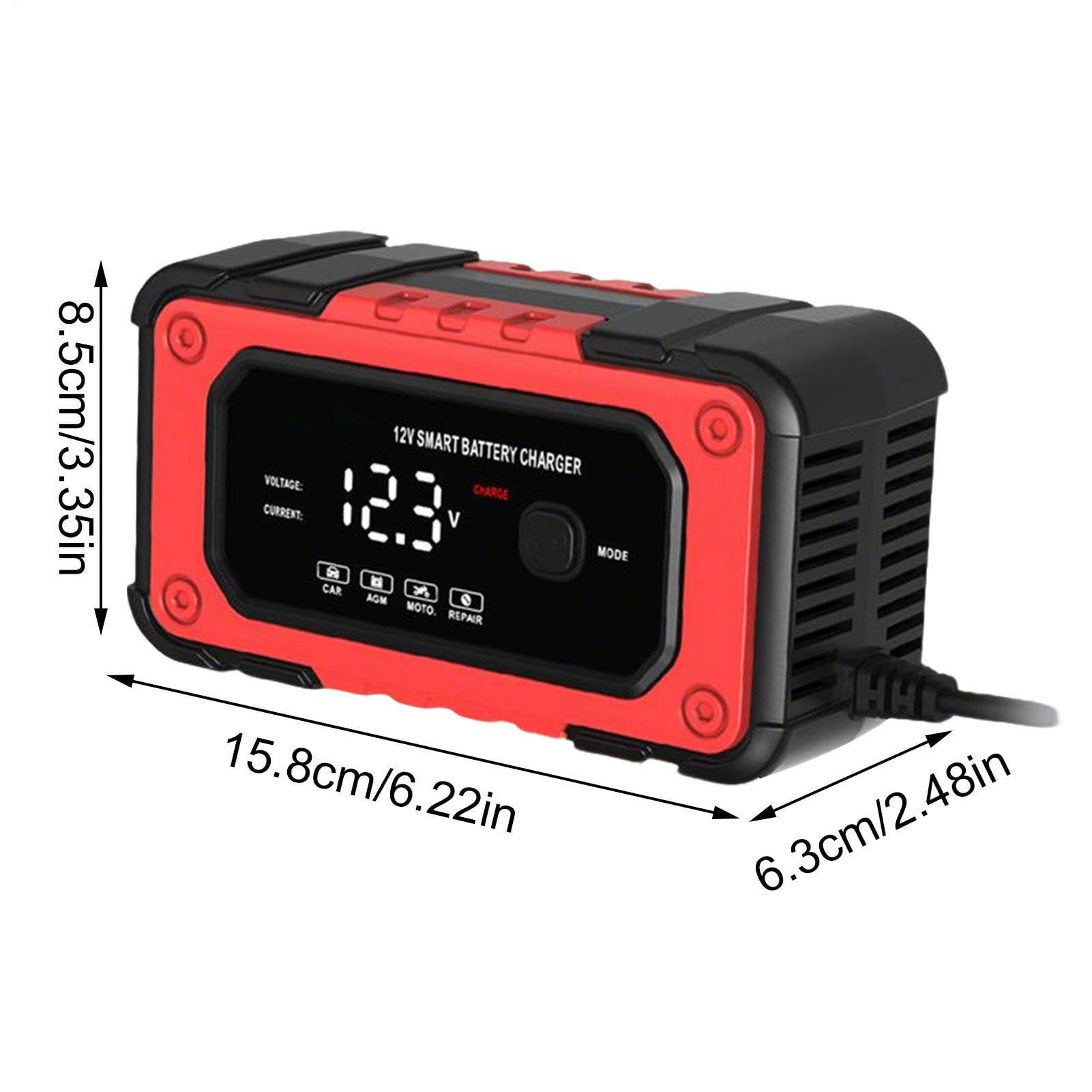 Caricabatteria Auto Mantenitore Desolfatore Automatico Intelligente a | Caricatore di manutenzione 12 V 6 A Desulfatore intelligente per auto, camion, barca, MTB, garage, esterno