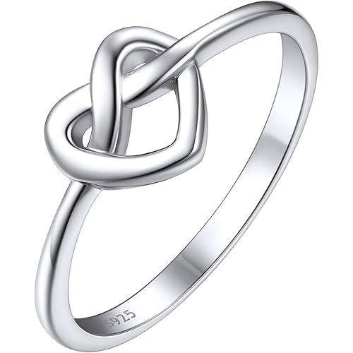 ChicSilver 925 Sterling Silver Love Knot Promise Ring High Polish Comfort Fit Band Ring Size 4-12(With Gift Box)