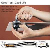 Vista 8 de SagaSave Perforadora de chapa metálica de 1.260 in/1.26 pulgadas, cortador de agujero hexagonal de metal para fregadero de corte, placa de acero