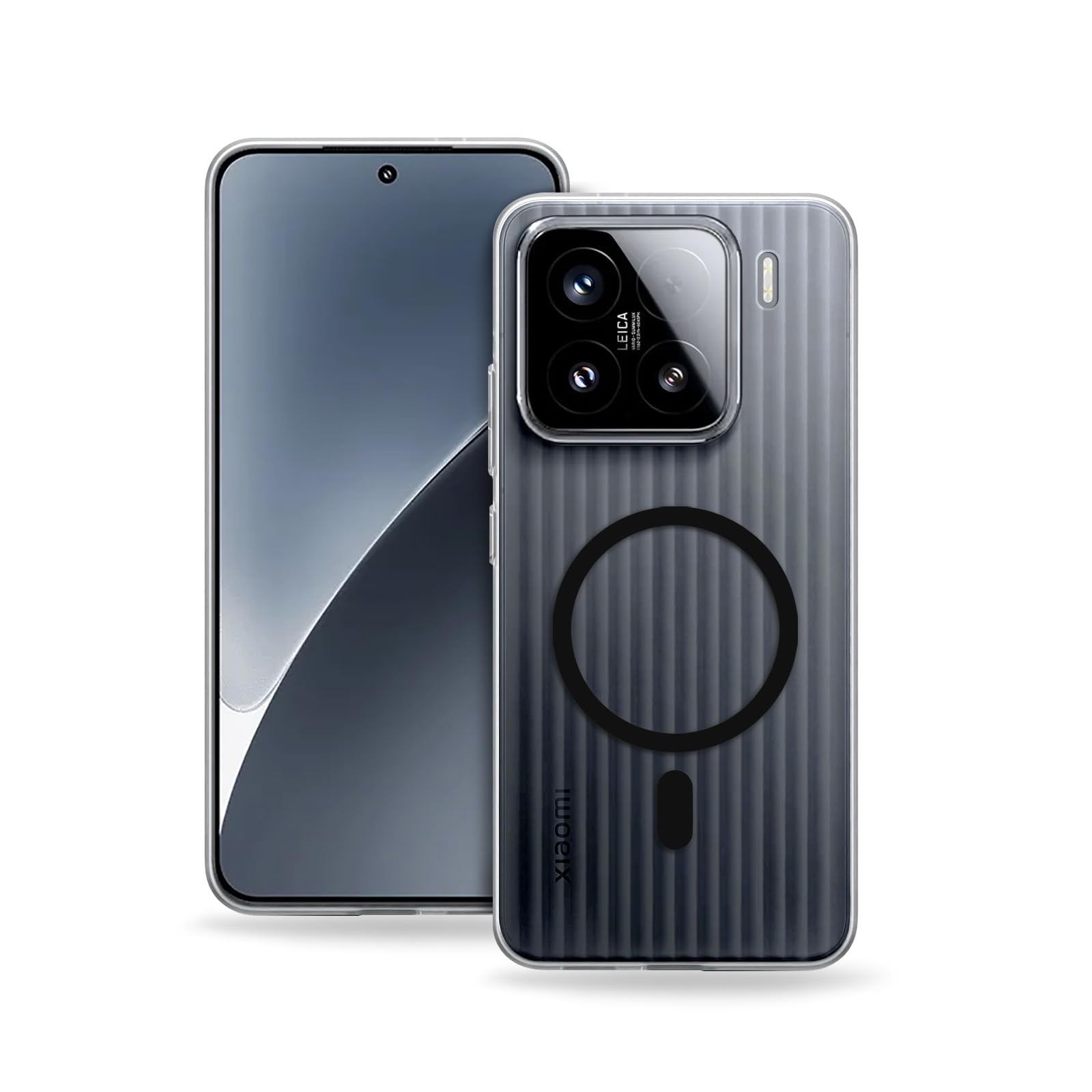 Amazon Brand - Solimo Beam Series Polycarbonate Case Compatible with Mag-Safe Wireless Charging Slim Back Cover with Inner Magnetic Ring for Xiaomi 15 5G - Grey-image-32