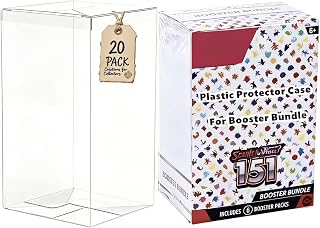 20PCS Booster Bundle Case, Foldable Clear Plastic Booster Bundle Protector Display Box, Compatible with Booster Bundle/Build & Battle Collectors Cards Protector for Trading Card Storage