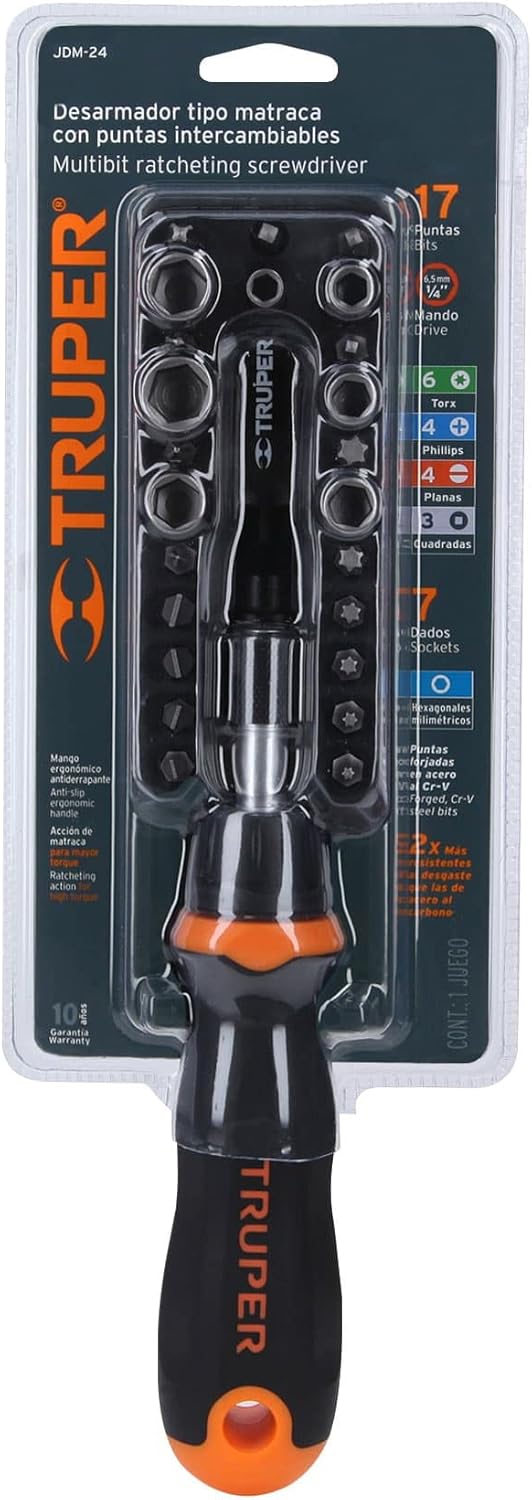 Matraca type screwdriver set, 24 pieces