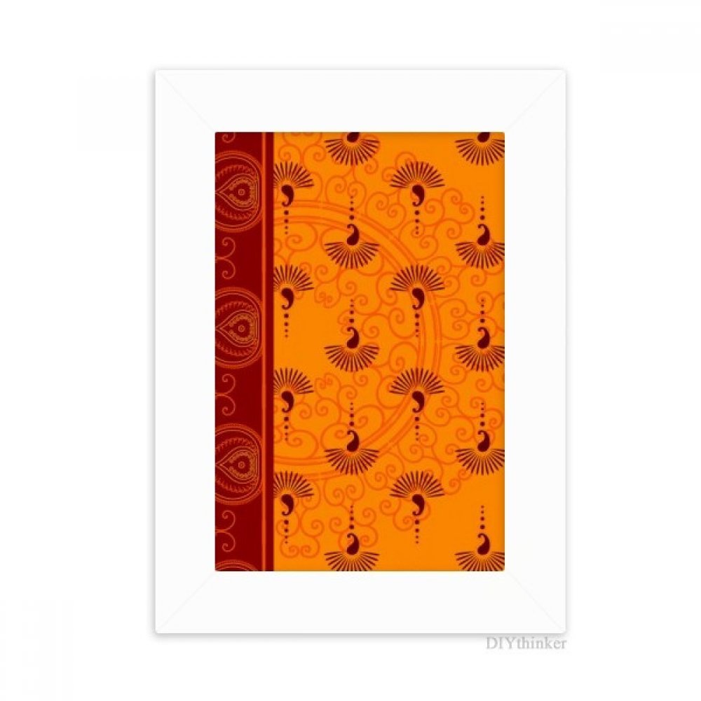 Cadre photo tissu orange 10.2 x 15.2cm pour une décoration de salon colorée et dynamique