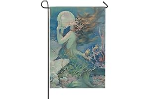 Garden Flag Mermaid with Pearl Artwork Small Yard Flag for Outdoor Decoration