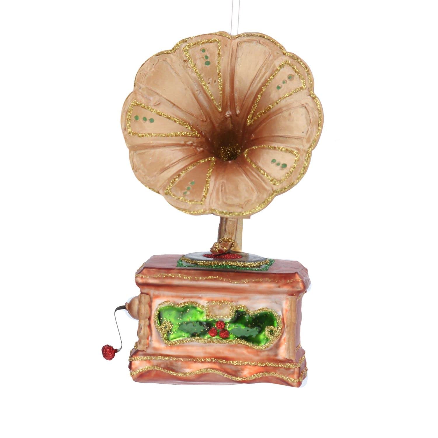 Gisela Graham Painted Glass Gramophone Decoration