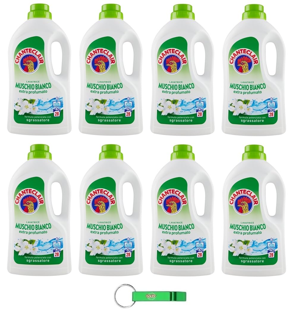 Chanteclair Lavatrice Detersivo Liquido - Detersivo Liquido - Detersivo Liquido - Detergente líquido para la lavadora - Fórmula con desengrasante 28 lavados 1260 ml + llavero Beni Culinari gratuito