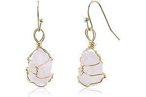 Light Pink Crystal Stone Dangle Earrings for Women