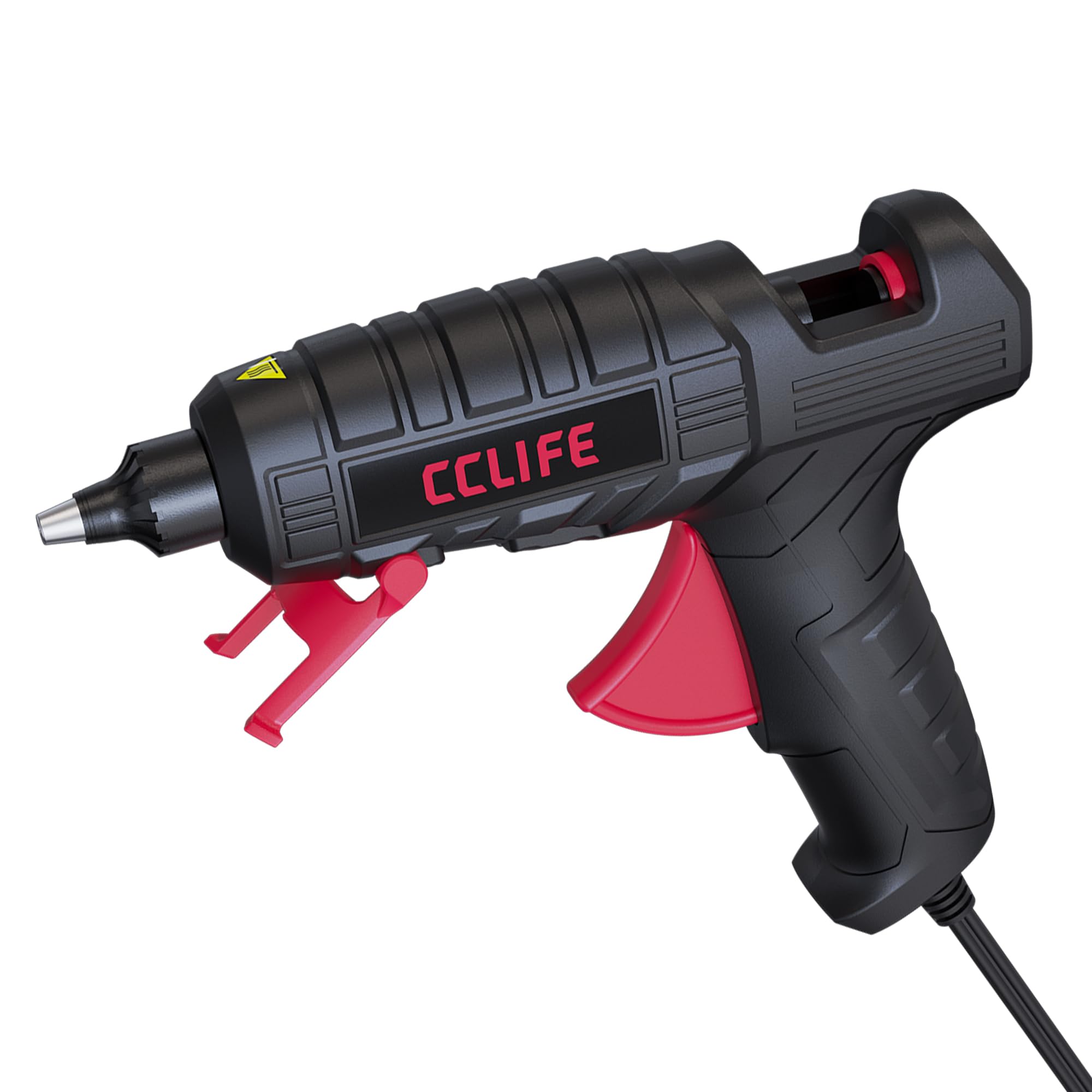 CCLIFE Pistola de pegamento caliente, 100 W, 30 barras de pegamento caliente | Válvula de goteo plegable, calentamiento de 3-5 minutos, 10-16 g/min, madera/plástico, cartón, bricolaje