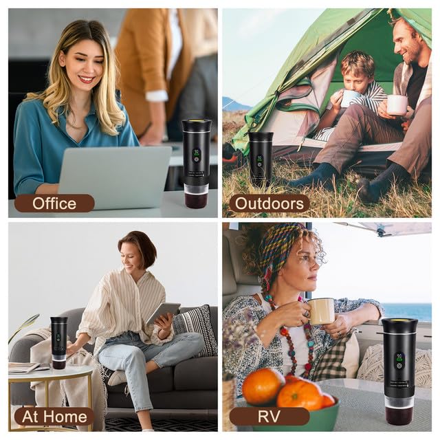 SOPPY Espressomaschine Kapselmaschine Camping Kaffeemaschine Selbsterhitzung Mini Kaffeemaschine tragbar Selbsterhitzung Espressomaschine für gemahlenem Kaffee& Kaffeekapseln, Schwarz – Bild 8