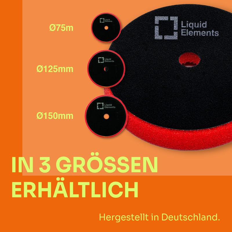Liquid Elements Centriforce V2 Polierpads 150mm +5 Tücher, Rot, 5 Stück