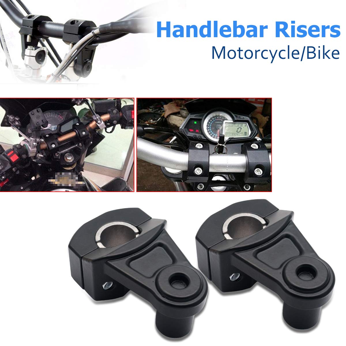 Rehausseurs De Guidon Moto TOTMOX - Lot De 2, Alliage Aluminium, Pour Guidon 22mm/28mm