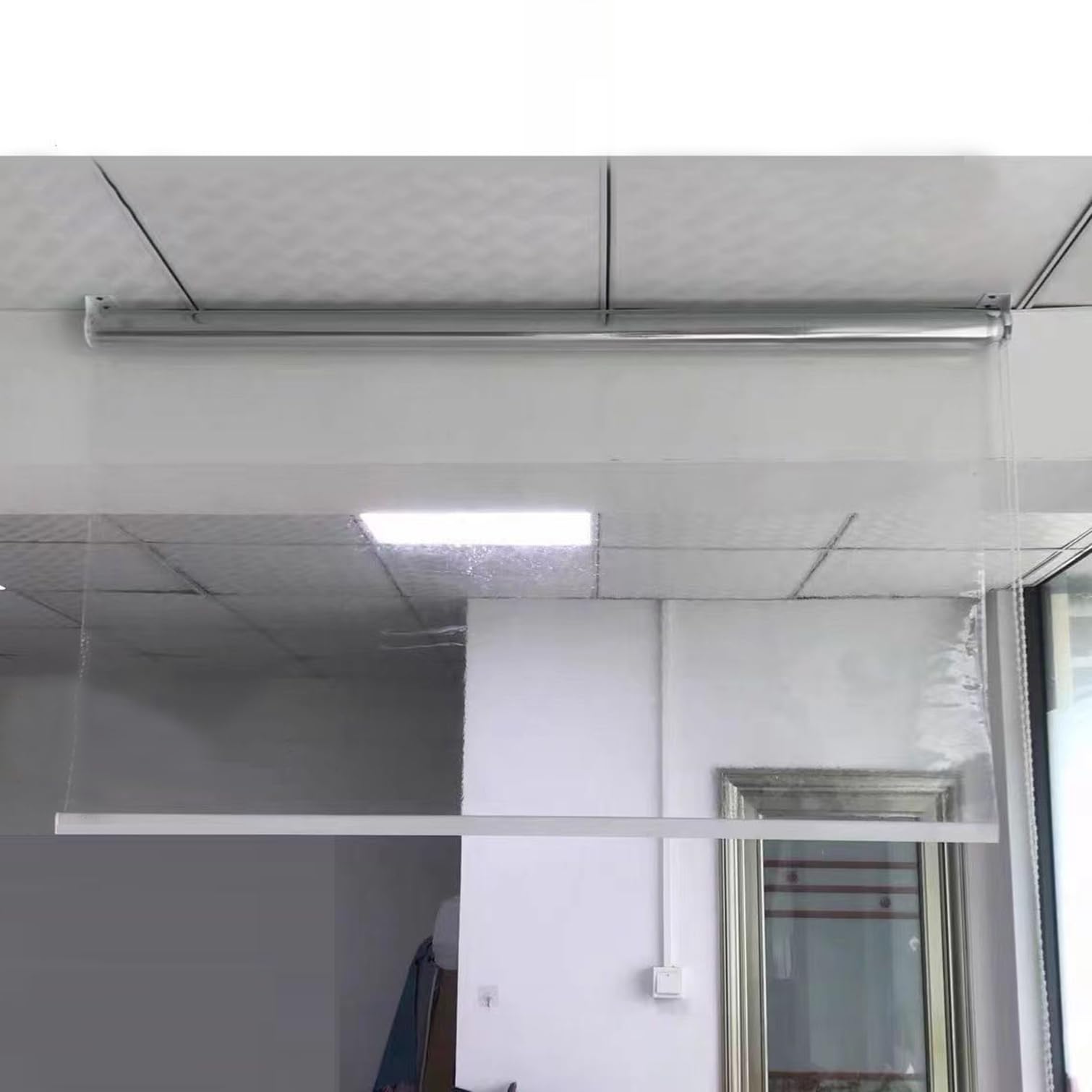 Tenda avvolgibile per pergola in PVC trasparente, dimensioni personalizzate (150 x 200 cm), isolamento termico, antipolvere, impermeabile, avvolgibile, per finestre, balconi, porte e patio
