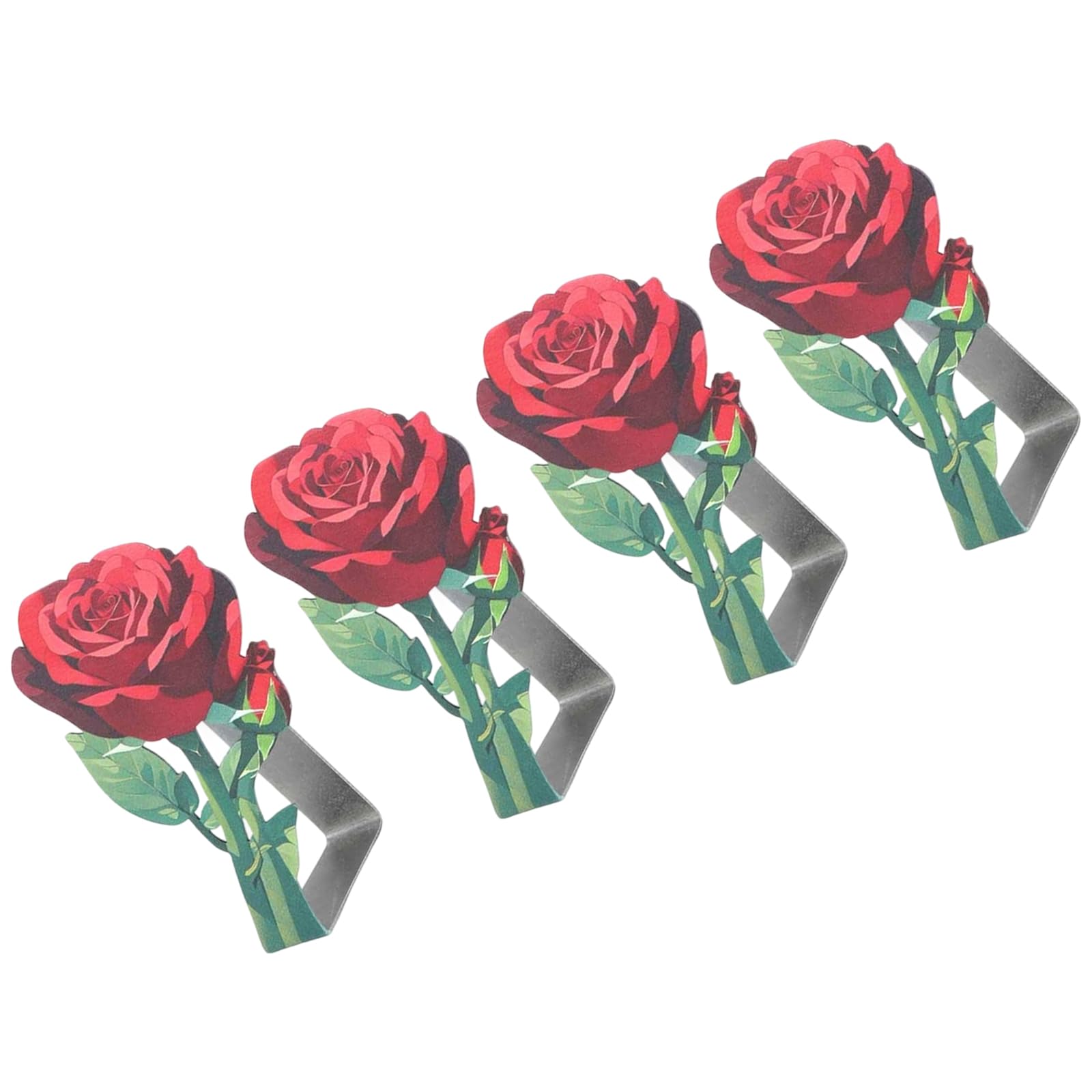 YROHGKPN Metal Tablecloth Clips with Elegant Rose Pattern Home Dining Accessories Stainless Steel Table Cloth Fasteners Stainless Steel Tablecloth Clips