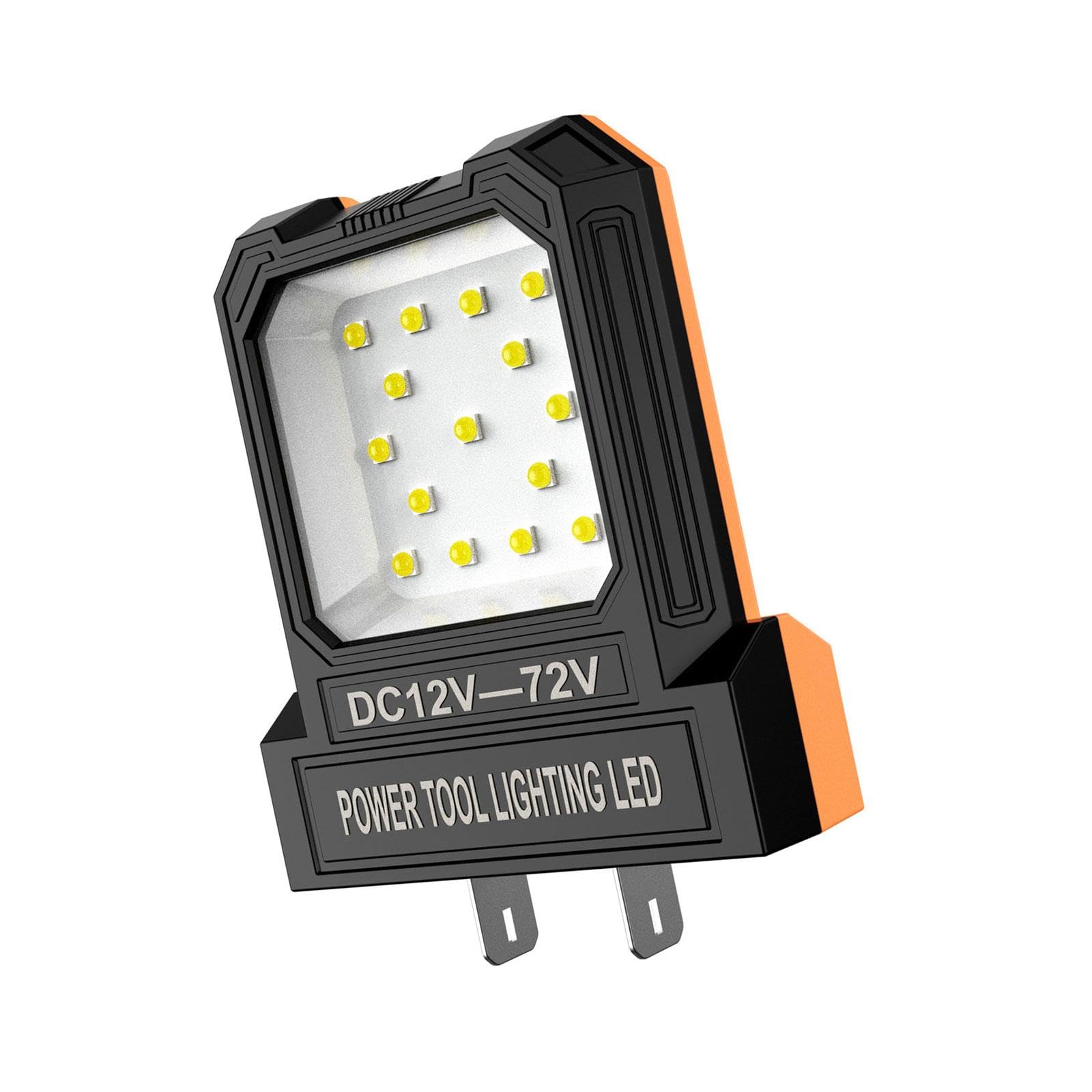 Brightness 550LM LED Work Light for 12-72V Lithium Batteries Pocket Size Flashlights Jobsites Light Cordless Work Power Tool Battery