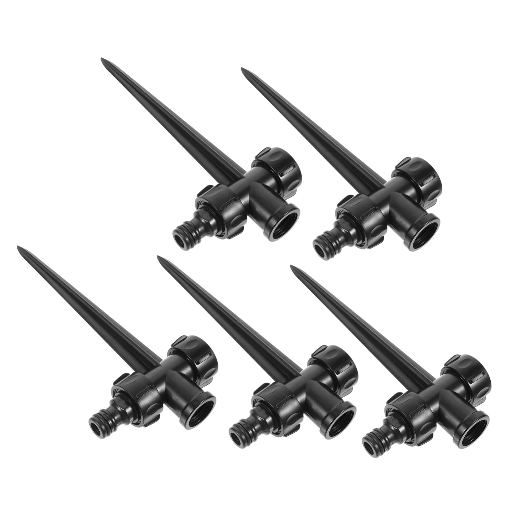 ibasenice 5 Set Sprinkler Rotante Automatico Irrigatori Alto Dispositivi Di Irrigazione Delle Piante Picchi Palo Dell'irrigatore Multi Punta Irroratrice Professionale Nero Plastica 5 Pezzi*5