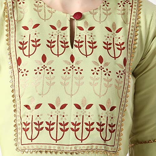 Image of OM SAI LATEST CREATION Women's Ruby Rayon Foil Printed Long Anarkali Kurti