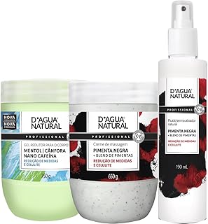 Kit Massagem Pimenta Negra, Fluido Termoativo e Rel Redutor Dagua Natural