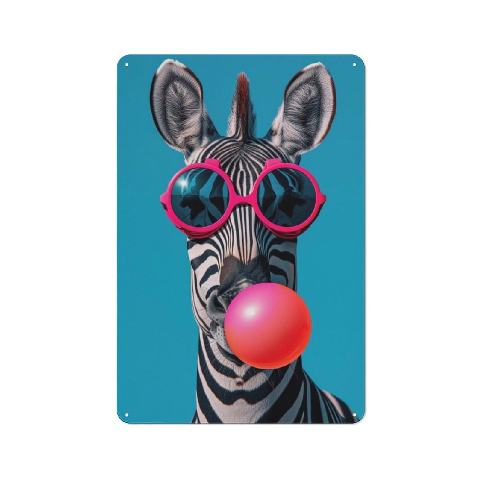 Junmoney Zebra Bubblegum Metal Wall Sign 30X20cm Featuring For Workshop Wall, For Makers And Diy Enthusiasts