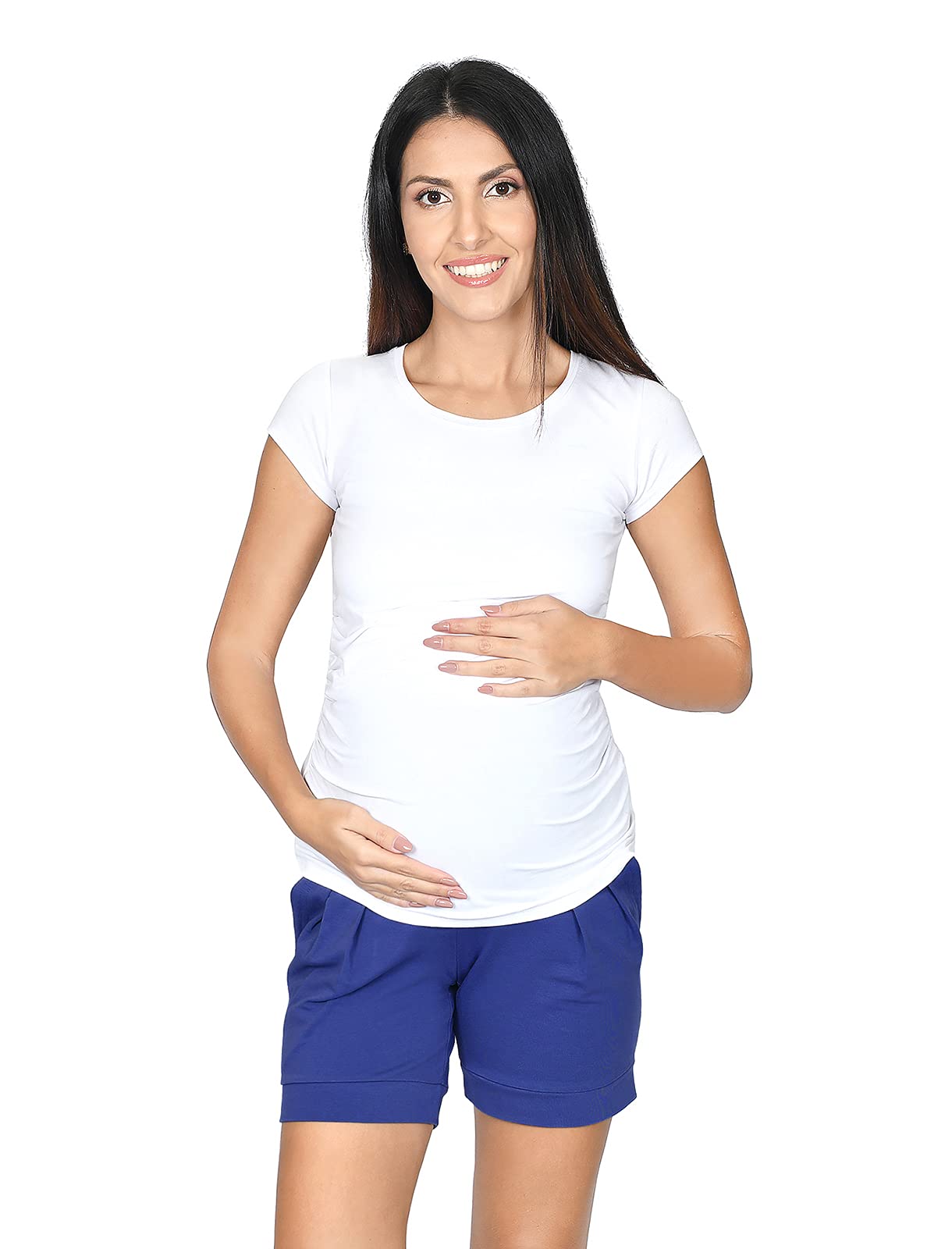 MijaCulture Shorts de Maternidad Cortos/Pantalones de Maternidad para algodón de Verano 1047