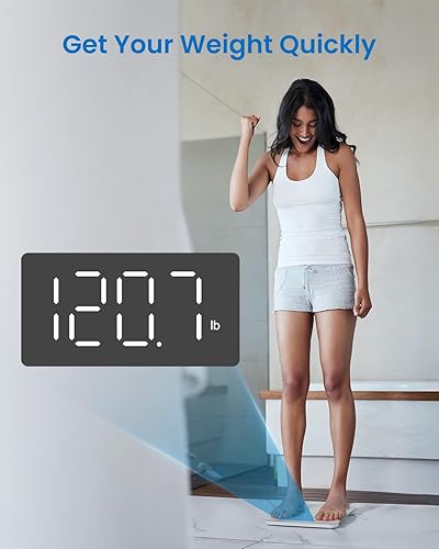 Miniatura 3 de RENPHO Báscula de baño para peso corporal, báscula de pesaje para personas, báscula corporal con pantalla LED brillante, más precisa hasta 0.1