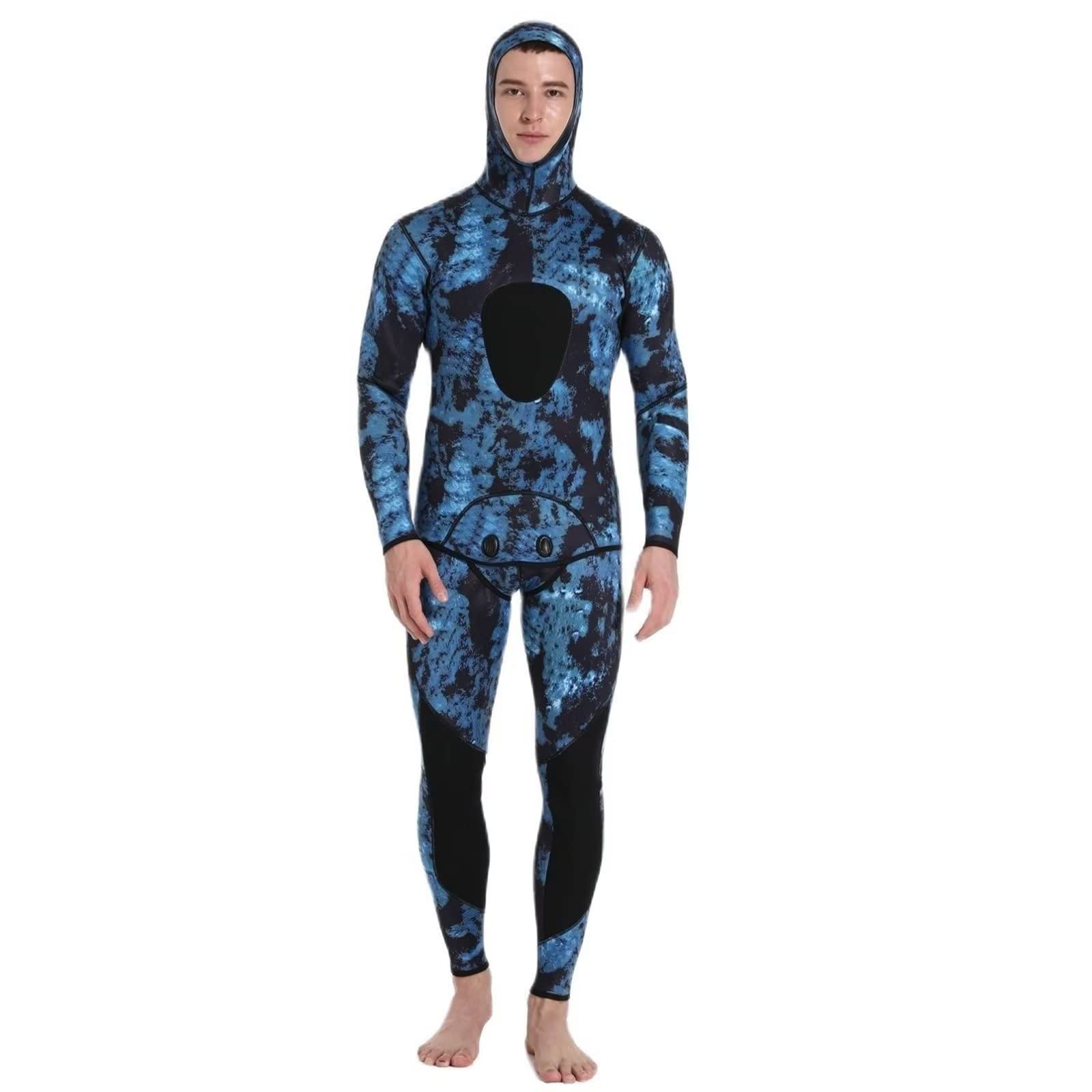 Mens Wetsuit 3mm Neoprene One Piece Full Body Camouflage Scuba Diving Suit for Warm Keeping Surfing Swimming Spearfishing