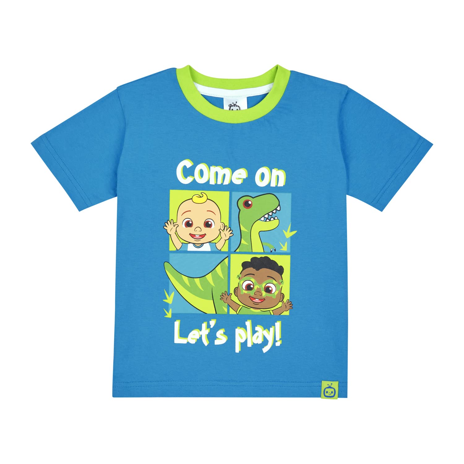 Cocomelon Boys Blue T-Shirt, Jj Cody And Dino T-Shirt, Ages 9 Months To 5 Years Old (4-5 Years)