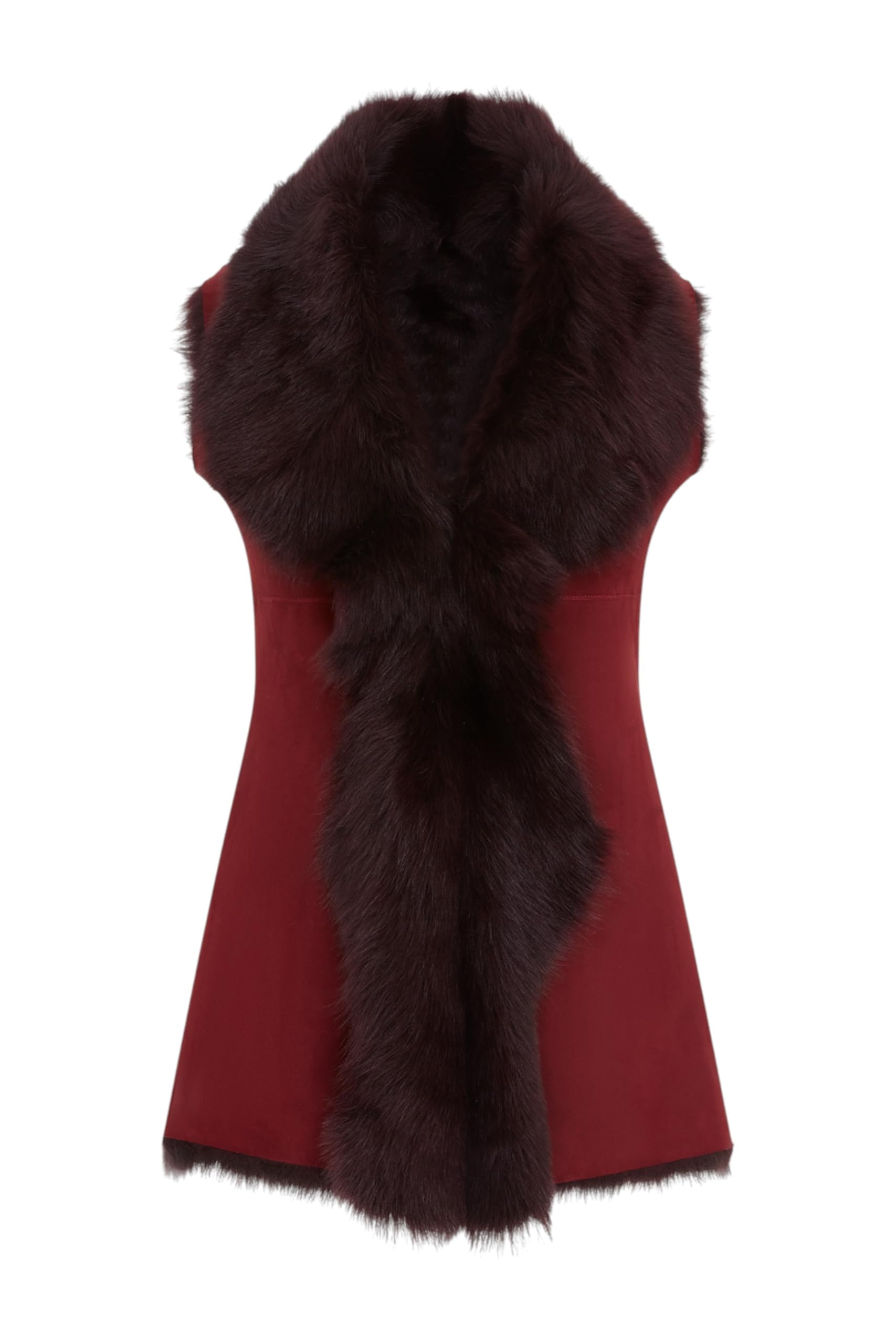 Infinity Leather Women's Burgundy Soft Real Toscana Sheepskin Leather Gilet Waistcoat