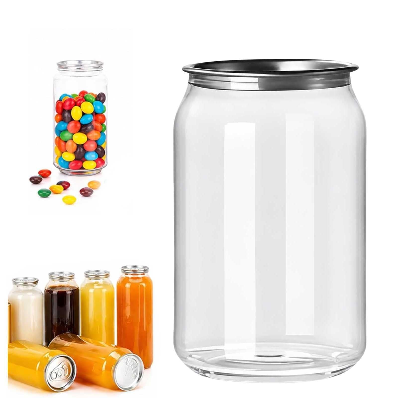 aromaoveite 200 Pack Disposable Juice Bottles, Pet Plastic Can Sealer Cups With Aluminum Lids, Sealable Beverage Cans For Bubble Tea, Smoothies, Coffee, Soda, Clear Empty Soda Cans 250ml